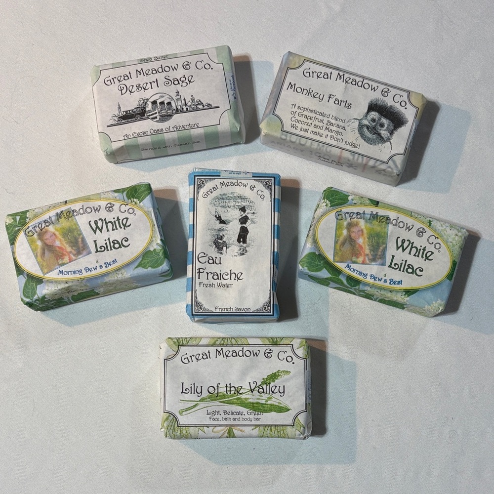 Bar Soaps Bundle of 6 Great Meadow & Co five different flavors